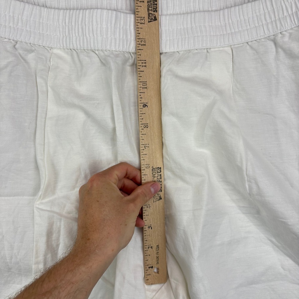LOFT Womens White Linen Blend Elastic Waist Pull On Shorts XL - Picture 4 of 8